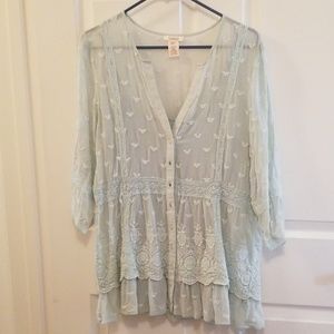 Sundance Light Sage Green Silk Blouse